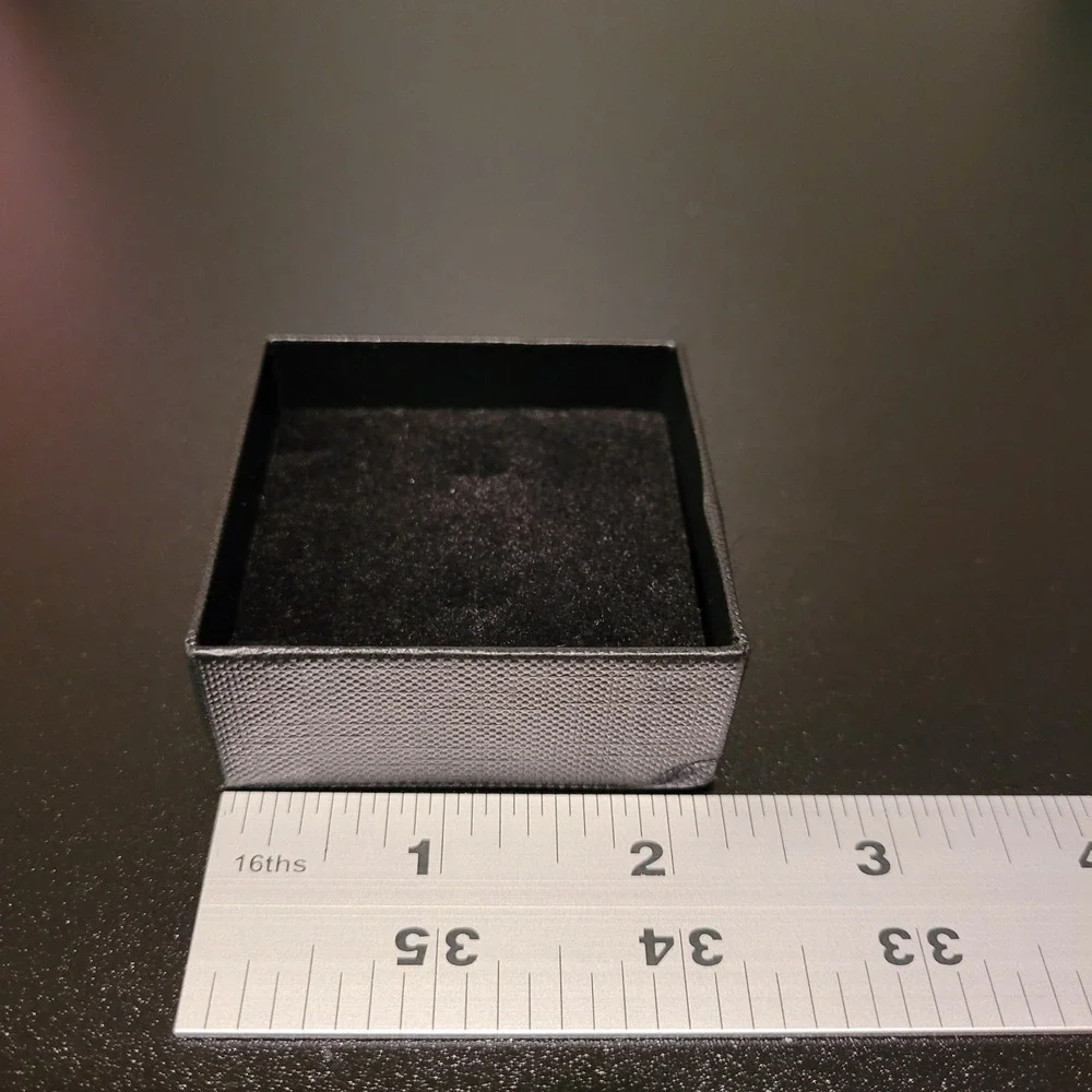 The Real Pearl Co. Small Square‎ Jewelry Gift Box, Black Gold